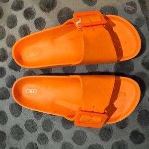 Cato Orange Slide Sandals